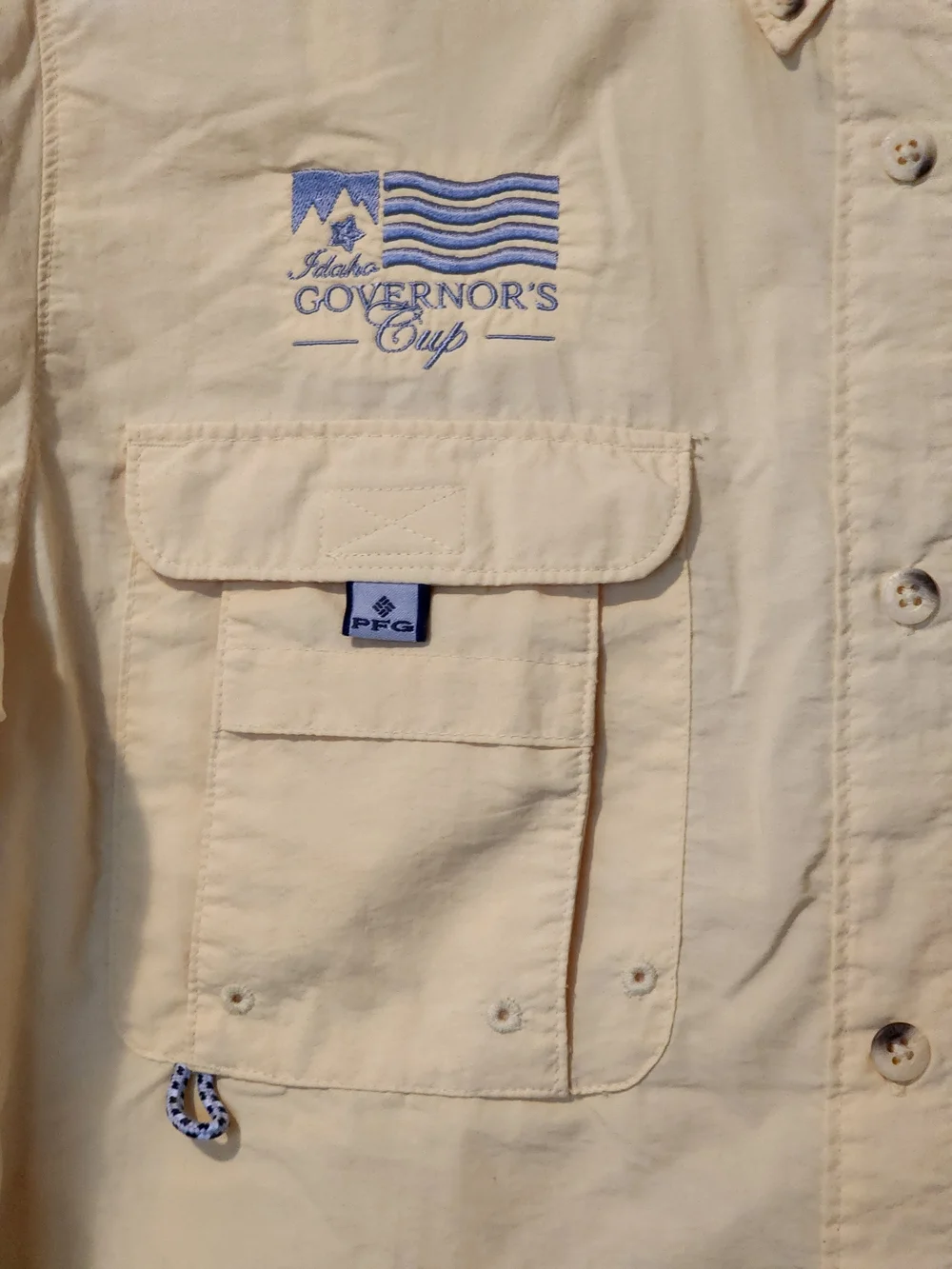 Columbia Yellow Button-Front PFG Outdoor/ Fishing Shirt Size Large - Picture 9 of 15